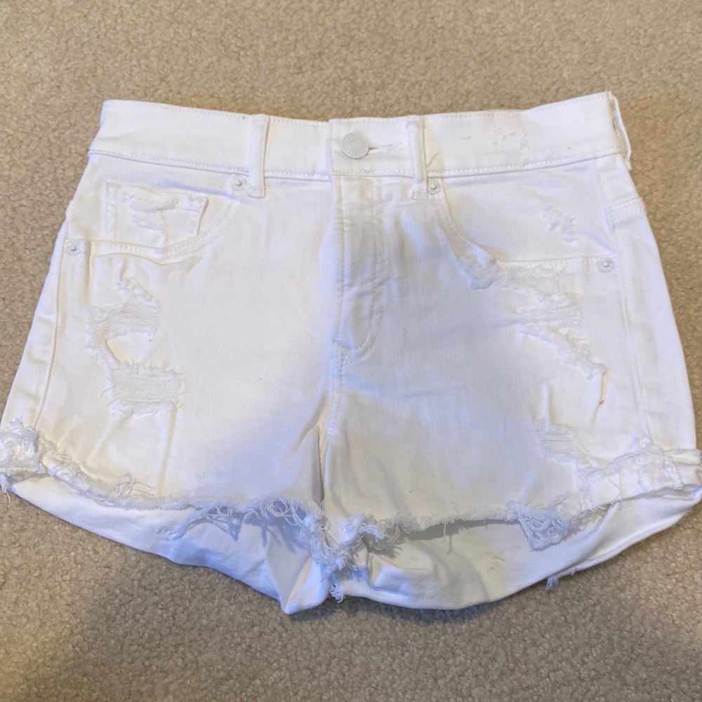 Womens white jean shorts